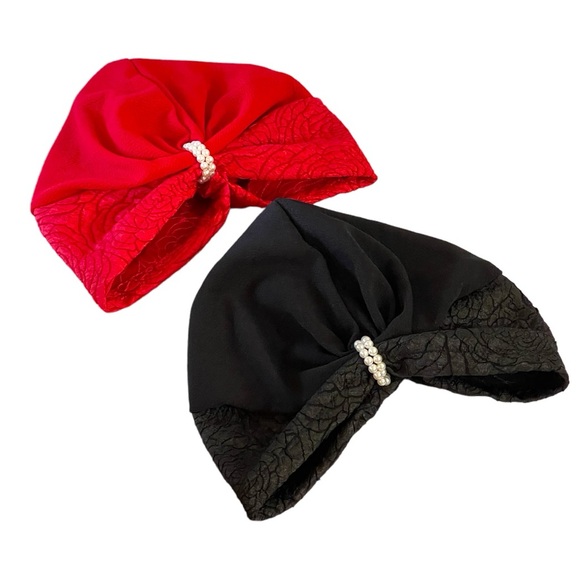 2 Pack Turban Head Wraps Wedding Headbands Chemo Headwear Winter Beanie Hat Gift - Picture 2 of 3